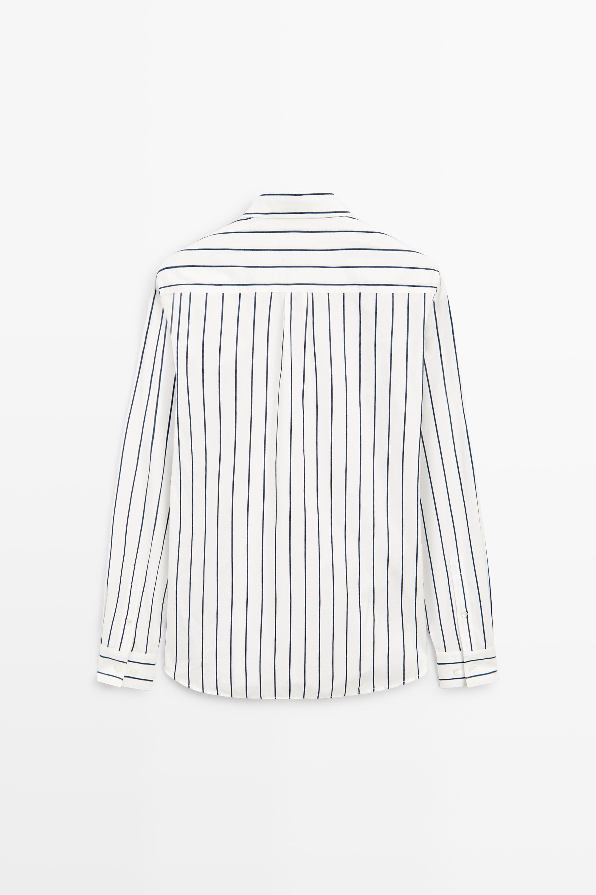 Chemise regular fit rayée 100 % coton